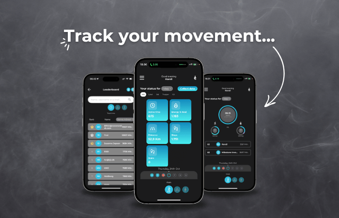 Track your movement in the GetUpp app